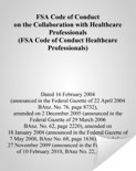 FSA Code of Conduct